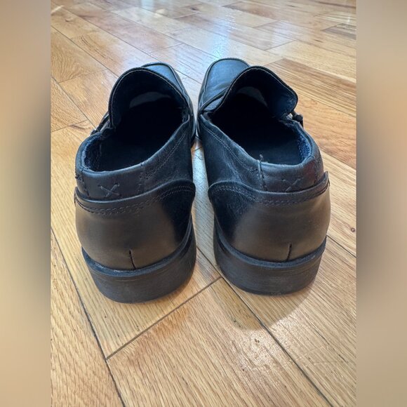 STEVE MADDEN "Santer" Black Leather Men's Loafers with Horse-Bit Buckles - Picture 7 of 8